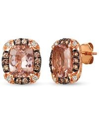 Le Vian 14k Rose Gold 3.58 Ct. Tw. Diamond & Morganite Earring - Multicolour