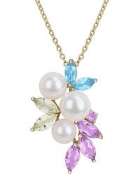 Rina Limor - Plated 2.25 Ct. Tw. Gemstone & 5-7Mm Pearl Pendant - Lyst