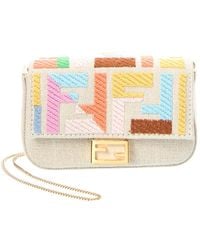 Fendi - Nano Baguette Canvas Bag Charm - Lyst