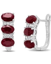 MaxColor - 3.60 Ct. Tw. Ruby Hoops - Lyst