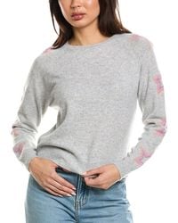 Brodie Cashmere - Star Dust Sleeve Crewneck Cashmere Sweater - Lyst