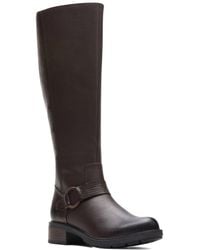 Clarks - Hearth Rae Ws Leather Knee-High Boot - Lyst