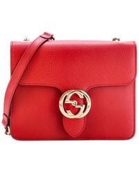 Gucci - Leather Interlocking Shoulder Bag Small (Authentic Pre-Loved) - Lyst