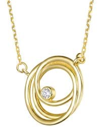 Genevive Jewelry - Rachel Glauber 14K Plated Cz Round Shaped Necklace - Lyst