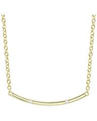 Rachel Glauber - 14k Plated Cz Bar Necklace - Lyst