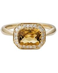 Diamond Select Cuts - 14K Diamond .14 Ct. & 1.50 Ct. Citrine Ring - Lyst