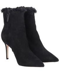 Gianvito Rossi - Suede Fur-lined Bootie, Size 40 (authentic Pre-loved) - Lyst