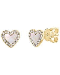 Sabrina Designs - 14k 0.10 Ct. Tw. Diamond & Mother-of-pearl Earrings - Lyst