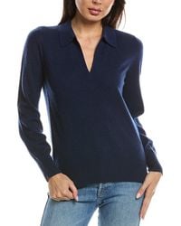 Forte - Split Neck Cashmere Polo Sweater - Lyst