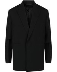 Givenchy - Overlapped Lapel Oversized Wool Blazer - Lyst