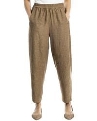 Max Studio - Two-Tone Textured Woven Linen-Blend Pant - Lyst