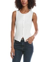 Bernardo - Button Up Rib Knit Vest - Lyst