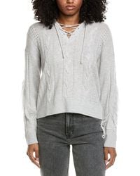 Brodie Cashmere - Cable Fringe Polo Wool & Cashmere-Blend Sweater - Lyst