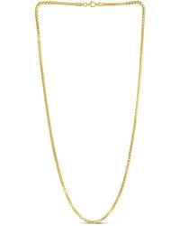 Italian Silver - 14K Over Round Box Chain Necklace - Lyst