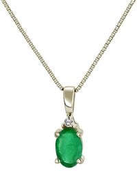 LEVARON FINE JEWELRY - Levaron 14K 0.41 Ct. Tw. Diamond & Emerald Drop Pendant - Lyst