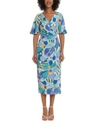 Maggy London - Faux Wrap Dress - Lyst