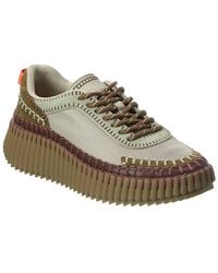 Chloé - Nama Mesh & Suede Sneaker - Lyst