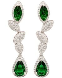 Suzy Levian - Silver Cz Earrings - Lyst