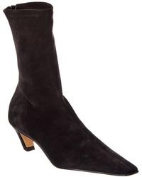KHAITE - Arizona Suede Bootie - Lyst