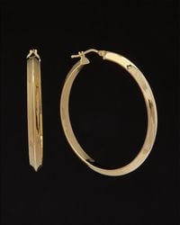 Italian Gold - 14k Knife Edge Hoops - Lyst