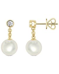 Sabrina Designs - 14k 0.18 Ct. Tw. Diamond & Pearl Dangle Earrings - Lyst