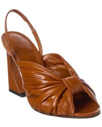 Fendi - Arco Leather Slingback Sandal - Lyst
