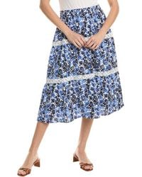 Jones New York - Tiered Lace Linen-blend Maxi Skirt - Lyst