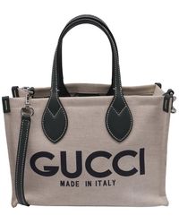 Gucci - Small Logo-Print Canvas Tote Bag (Authentic Pre-Loved) - Lyst