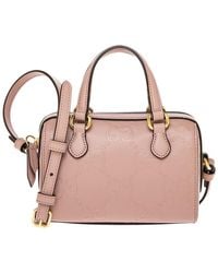 Gucci - Super Mini Gg Leather Top Handle Top Handle Bag - Lyst