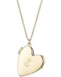Adornia - 14K Plated Initial Heart Locket Necklace - Lyst