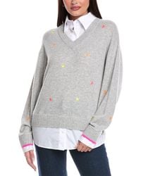 Brodie Cashmere - Star Shirting V-Neck Cashmere Sweater - Lyst
