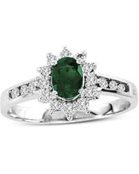 LEVARON - 14K 0.65 Ct. Tw. Diamond & Emerald Ring - Lyst