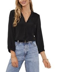 Vince Camuto - Collared Long Sleeve Blouse - Lyst