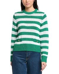St. John - Relaxed Crewneck Striped Sweater - Lyst