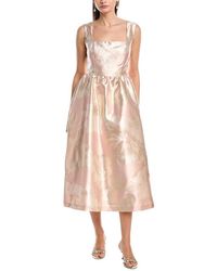 Anne Klein - Open Back Square Neck A-Line Midi Dress - Lyst
