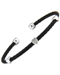Diamond Select Cuts - Heart 14K & Stainless Steel 0.01 Ct. Tw. Diamond Bangle Bracelet - Lyst