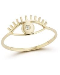 Ember Fine Jewelry 14k Diamond Evil Eye Ring - Metallic