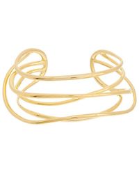 PANDORA - Essence 14K Plated Organically Shaped Wired Open Bangle Bracelet - Lyst