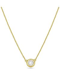 Forever Creations Signature - Forever Creations 14K 0.22 Ct. Tw. Diamond Solitaire Necklace - Lyst