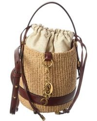 Chloé - Logo Straw Bucket Bag - Lyst