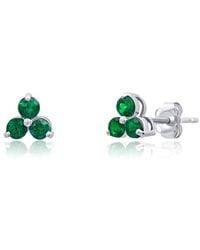 MaxColor - 14K 0.30 Ct. Tw. Lab-Grown Emerald Studs - Lyst