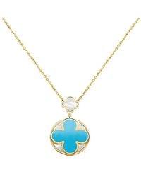 Italian Gold - 14K Gemstone Clover Pendant - Lyst