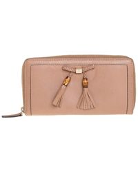 Gucci - Leather Bamboo Tassel Bow Zip Around Wallet (Authentic Pre-Owned) - Lyst
