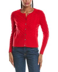 N.Peal Cashmere - Myla Cable 100% Cashmere Cardigan - Lyst