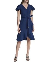 DKNY - Faux Wrap Dress - Lyst
