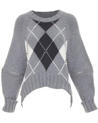 McQueen - Wool Argyle Zipper Trim Sweater, Size Int (Authentic Pre- Loved) - Lyst