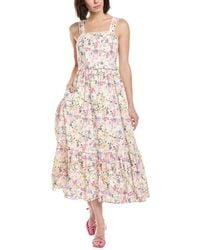 Cece - Linen-Blend Midi Tank Dress - Lyst