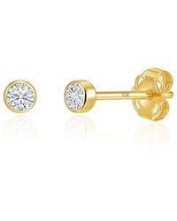 MaxColor - 10K 0.12 Ct. Tw. Lab-Grown Diamond Dainty Earrings - Lyst