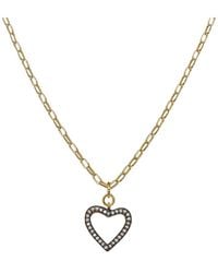 Rachel Reinhardt Jewelry - 14K Over Cz Heart Pendant Necklace - Lyst