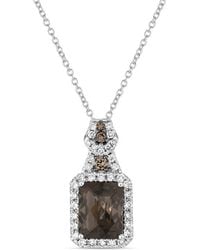 Le Vian - Le Vian Chocolate Quartz 14K 2.42 Ct. Tw. Diamond & Smoky Quartz Pendant Necklace - Lyst
